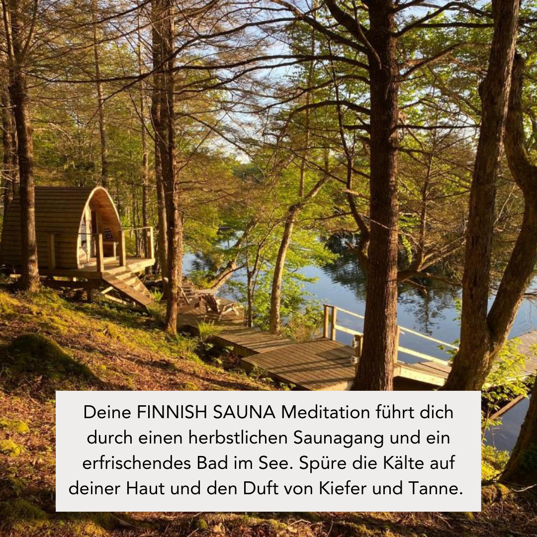 FINNISH SAUNA (300g Kerze) MEDITATION: Fasssauna am See