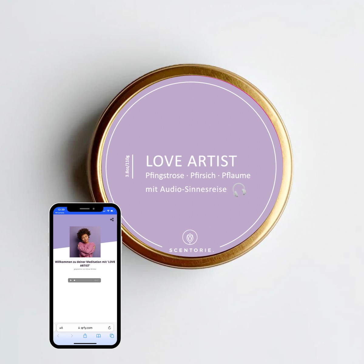 LOVE ARTIST (110g Duftkerze mit Holzdocht)