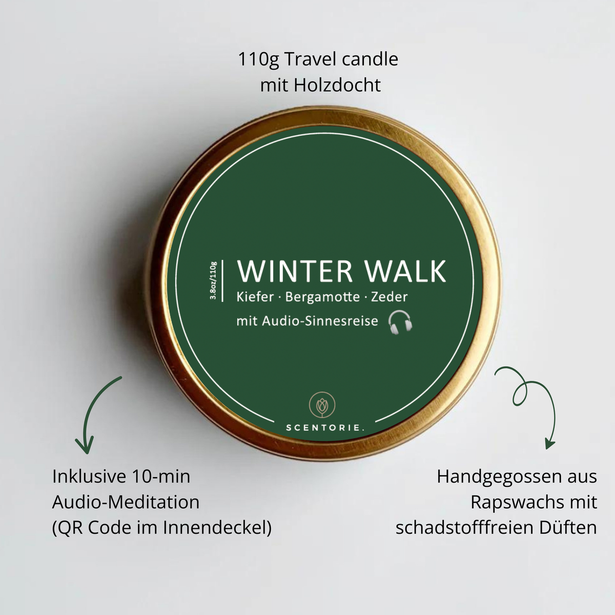 WINTER WALK (110g Duftkerze mit Holzdocht)