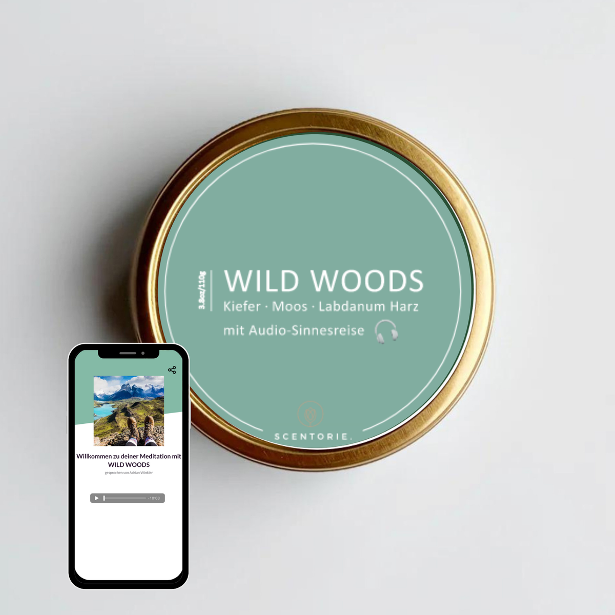 WILD WOODS (110g Duftkerze mit Holzdocht)